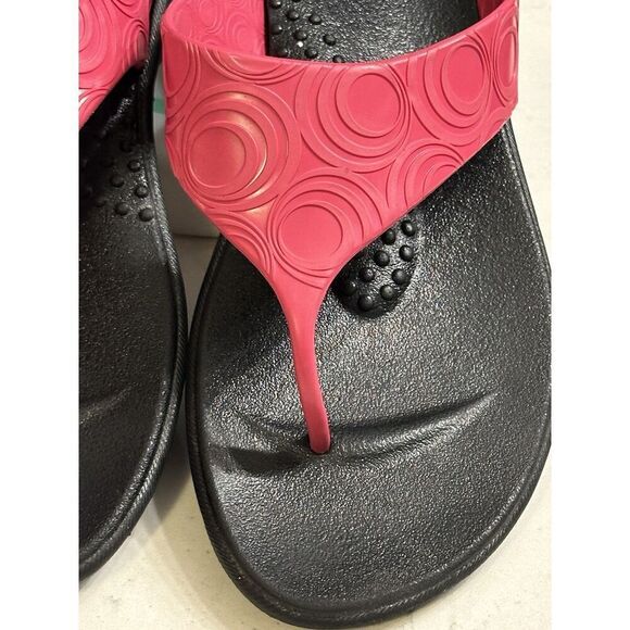 OKABASHI Women Flip-Flop Orthopedic Sandal Pink Red M/L Size 8-9 Vegan Fast Ship - Picture 6 of 10